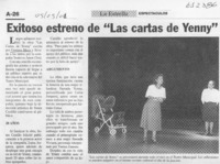 Exitoso estreno de "Las cartas de Yenny"  [artículo]