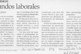 Mundos laborales  [artículo] Beatriz Berger
