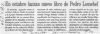 En octubre lanzan nuevo libro de Pedro Lemebel  [artículo]