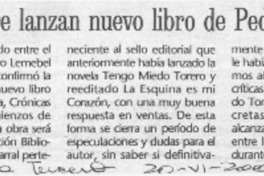 En octubre lanzan nuevo libro de Pedro Lemebel  [artículo]