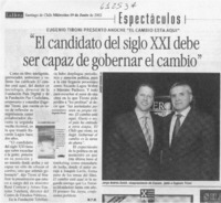 "El candidato del siglo XXI debe ser capaz de gobernar el cambio"  [artículo] M. P. M.
