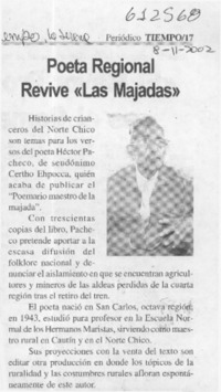 Poeta regional revive "Las Majadas"  [artículo]