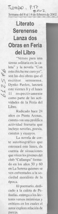 Literato serenense lanza dos obra  [artículo]