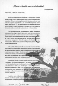 ¿Hablar o escribir acerca de la oralidad?  [artículo] Paola Bernales