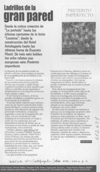 Ladrillos de la gran pared  [artículo] Jorge Stavros