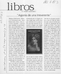 "Agonía de una irreverente"  [artículo] Elizabeth Subercaseaux