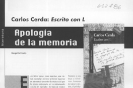 Apología de la memoria  [artículo] Margarita Pereira