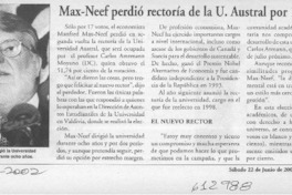 Max-Neef perdió rectoría de la U. Austral por 17 votos  [artículo]