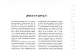 ¡Nadie se acerque!  [artículo]