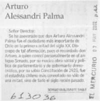 Arturo Alessandri Palma  [artículo] Sergio Guilisasti Tagle