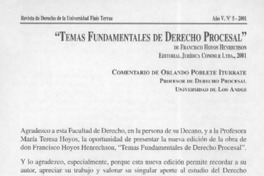 "Temas fundamentales de Derecho Procesal"  [artículo] Orlando Poblete Iturrate