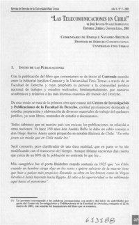 "Las telecomunicaciones en Chile"  [artículo] Enrique Navarro Beltrán