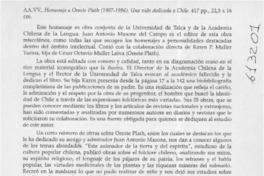 Homenaje a Oreste Plath  [artículo] Marciano Barrios Valdés