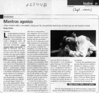 Mientras agonizo  [artículo] Sergio Gómez