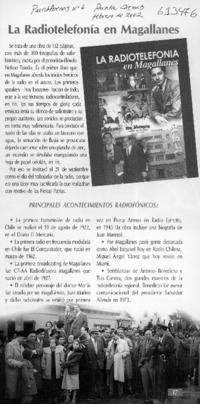 La Radiotelefonía en Magallanes  [artículo]