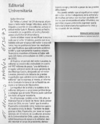 Editorial universitaria  [artículo] Reinaldo Sapag Chain