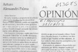 Arturo Alessandri Palma  [artículo] Alfredo Jocelyn-Holt Letelier