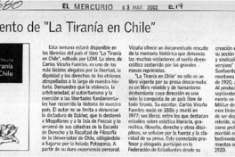 Lanzamiento de "La Tiranía en Chile"  [artículo]
