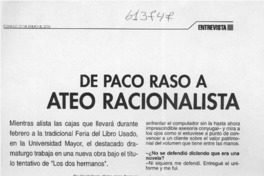 De paco raso a ateo racionalista  [artículo] David Hevia