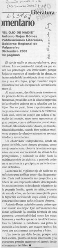 "El ojo de nadie"  [artículo] Fernando Jerez