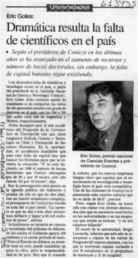 Dramática resulta la falta de científicos en el país  [artículo]