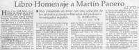 Libro homenaje a Martín Panero  [artículo]