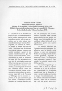 Diversiones y juegos populares  [artículo] Claudio Pérez