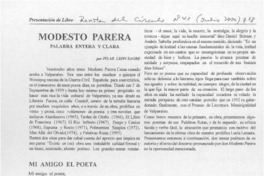 Modesto Parera  [artículo] Pilar León Sagre