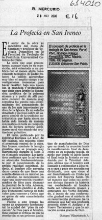 La profecía en San Ireneo  [artículo] Gustavo Villavicencio A.