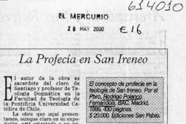 La profecía en San Ireneo  [artículo] Gustavo Villavicencio A.