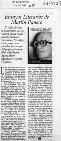 Ensayos literarios de Martín Panero  [artículo]