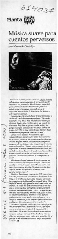 Música suave para cuentos perversos  [artículo] Nevenka Vulelija