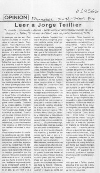 Leer a Jorge Teillier  [artículo]