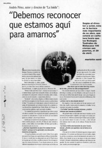 "Debemos reconocer que estamos aquí para amarnos"  [artículo] Marietta Santí