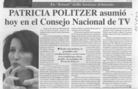 Patricia Politzer asumió hoy en el Consejo Nacional de TV  [artículo]