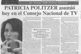 Patricia Politzer asumió hoy en el Consejo Nacional de TV  [artículo]