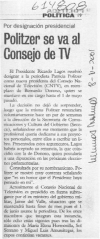 Politzer se va al Consejo de TV  [artículo]