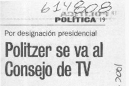 Politzer se va al Consejo de TV  [artículo]