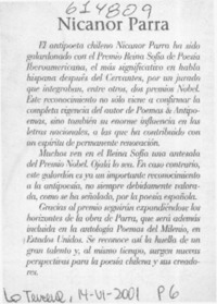 Nicanor Parra  [artículo]