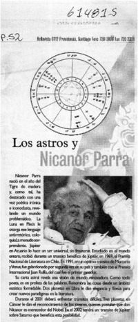 Los astros y Nicanor Parra  [artículo]