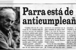 Parra está de anticumpleaños  [artículo]
