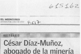 César Díaz-Muñoz, abogado de la minería  [artículo]