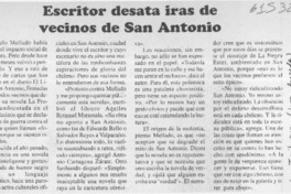 Escritor desata iras de vecinos de San Antonio  [artículo]