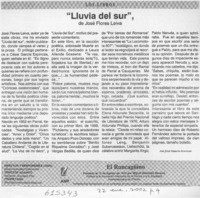 "Lluvia del sur", de José Flores Leiva  [artículo] Alberto Arraño Acevedo