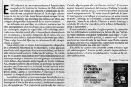 Cuentos de cristales y silencio  [artículo] Rodrigo Cánovas