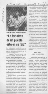 "La fortaleza de un pueblo está en su raíz"  [artículo]