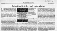 Intimidad intelectual, entrevistas  [artículo]