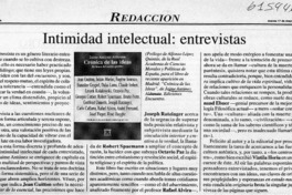 Intimidad intelectual, entrevistas  [artículo]