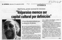 "Valparaíso merece ser capital cultural por definición"  [artículo] RML