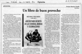 Un libro de buen provecho  [artículo] Enrique Ramírez Capello